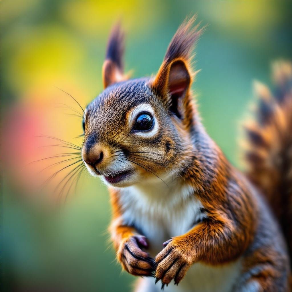 Hyperrealistic Squirrel Portrait in Lomography Style