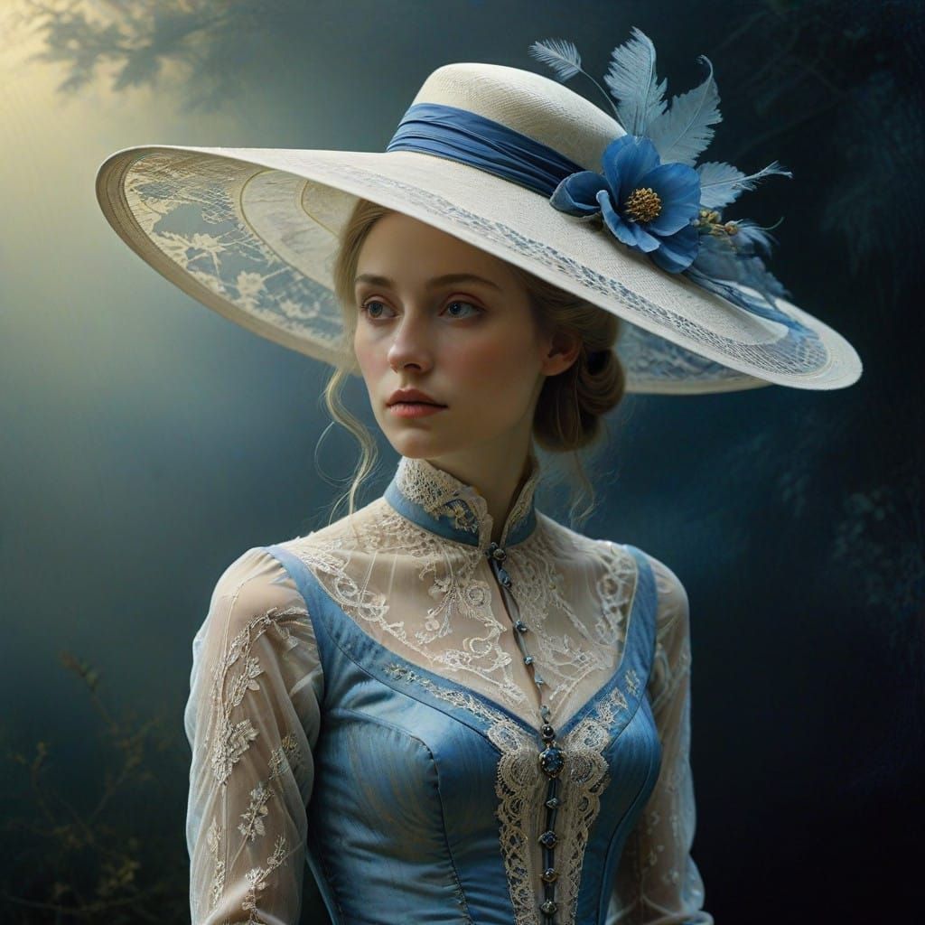 Ethereal Victorian Lady in Regal Attire