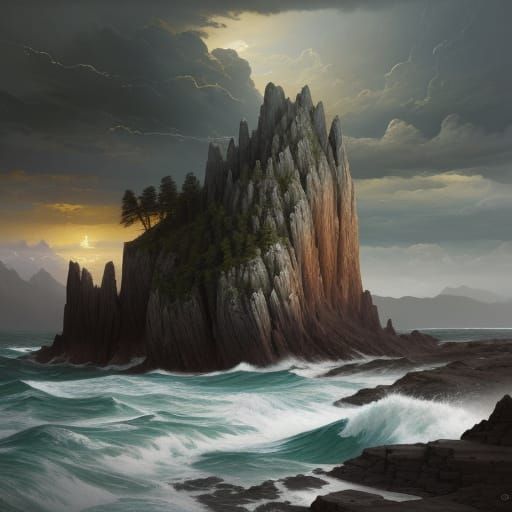 Turbulent Wilderness Landscape in a Realistic Style