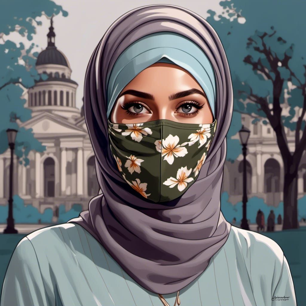 Beautiful Hijabi Woman Portrait in Soft Colors