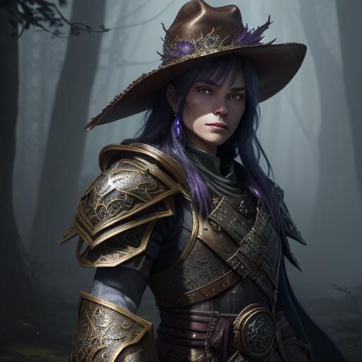 Leather Hat with Gemstones in Fantasy Forest