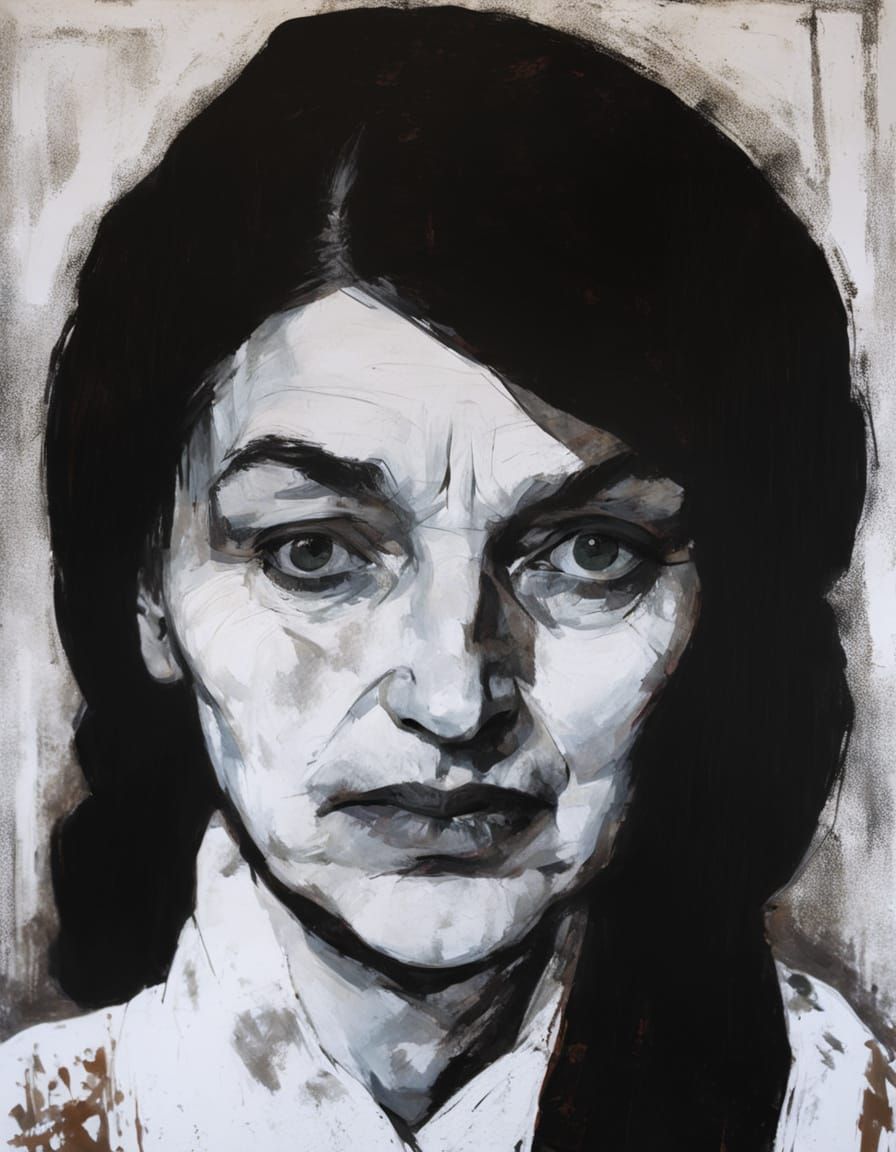 Brooding Woman in Expressionist Style