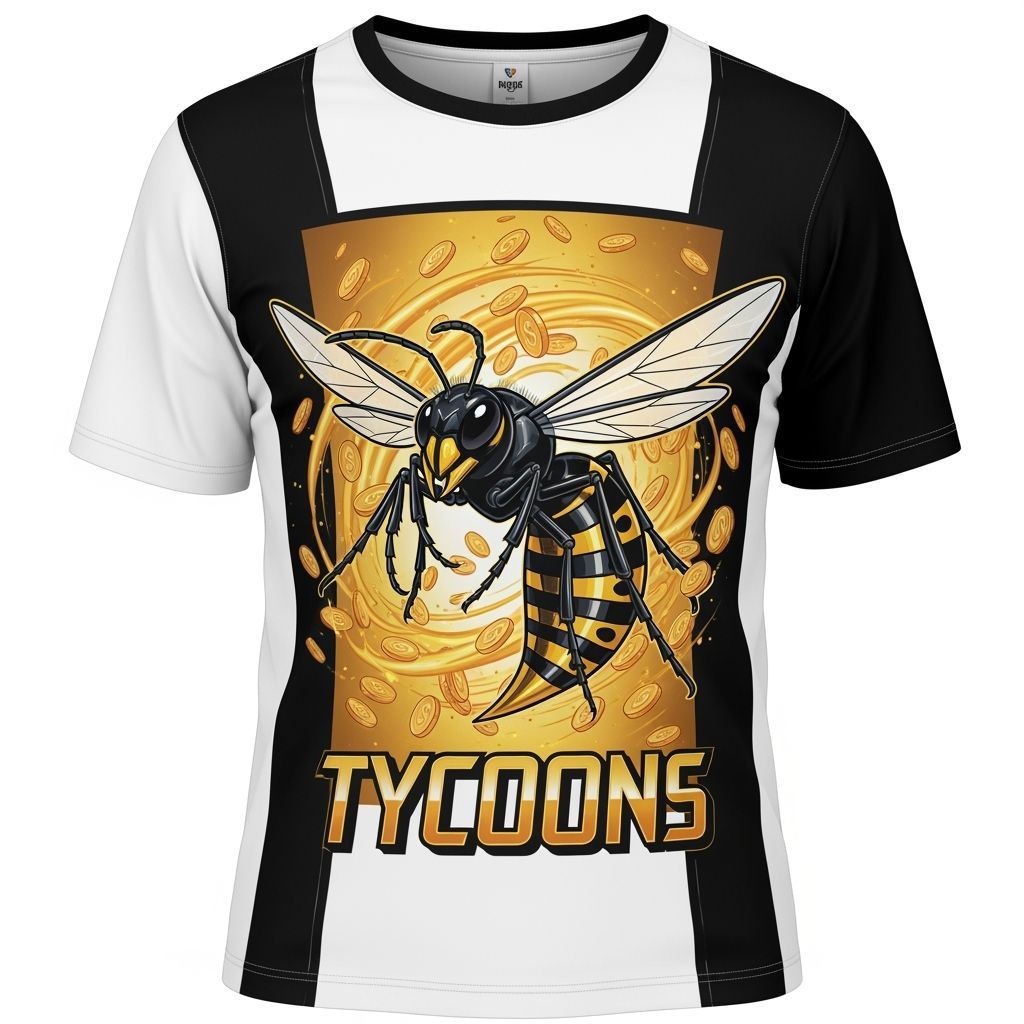 T-Shirt Design with Wasp Logo in Comic Book Style