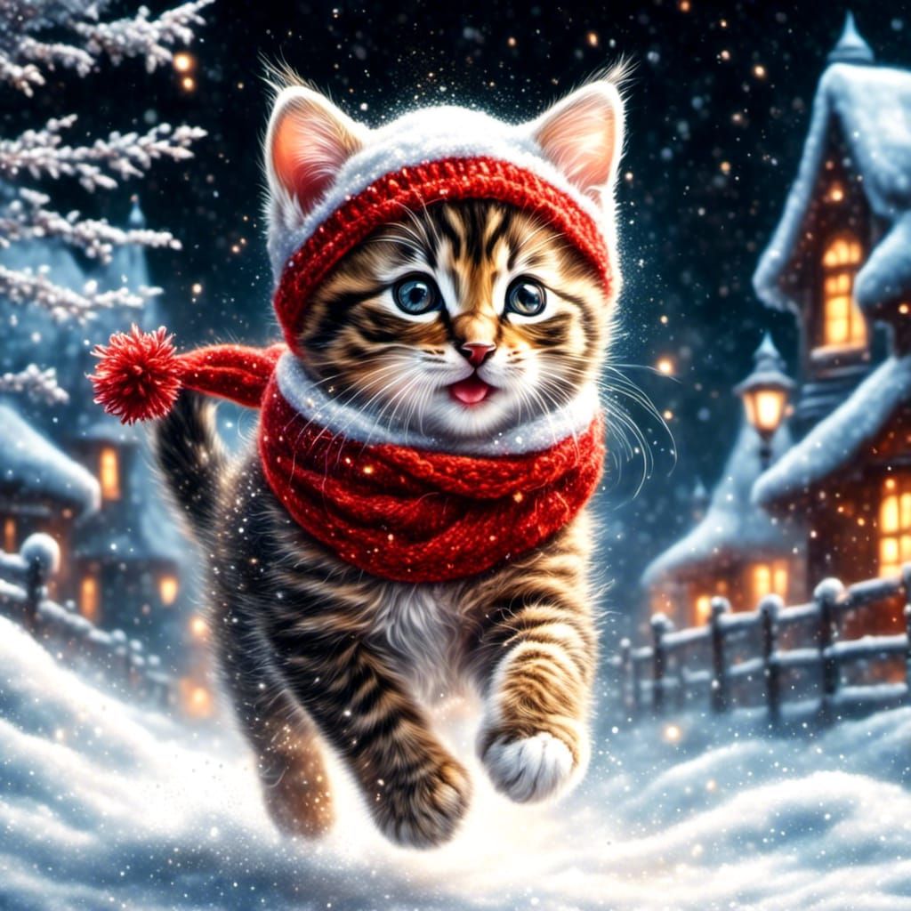 Tabby Kitten's Winter Wonderland Adventure