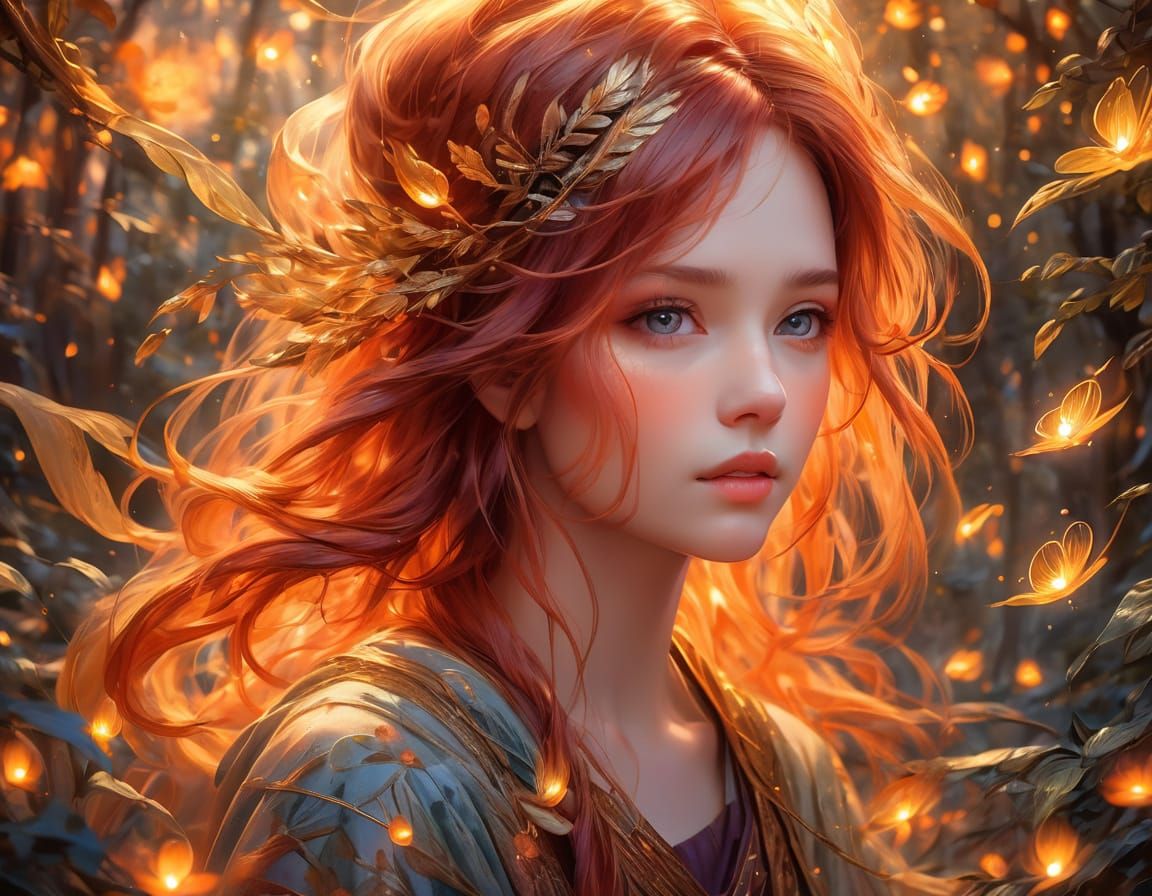 Enchanted Forest Nymph in Whimsical Fantasy Art