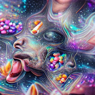 Holographic Astral Cosmic Illustration by Amaringo