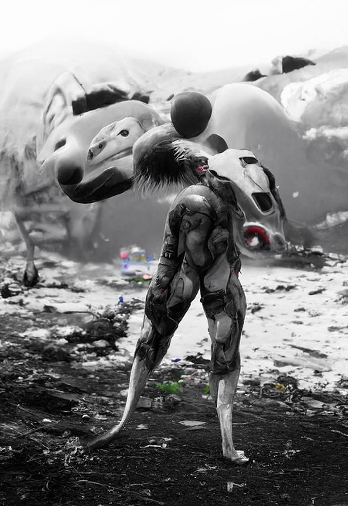 Baboon-Headed Yakuza Screaming in Retro Sci-Fi Style