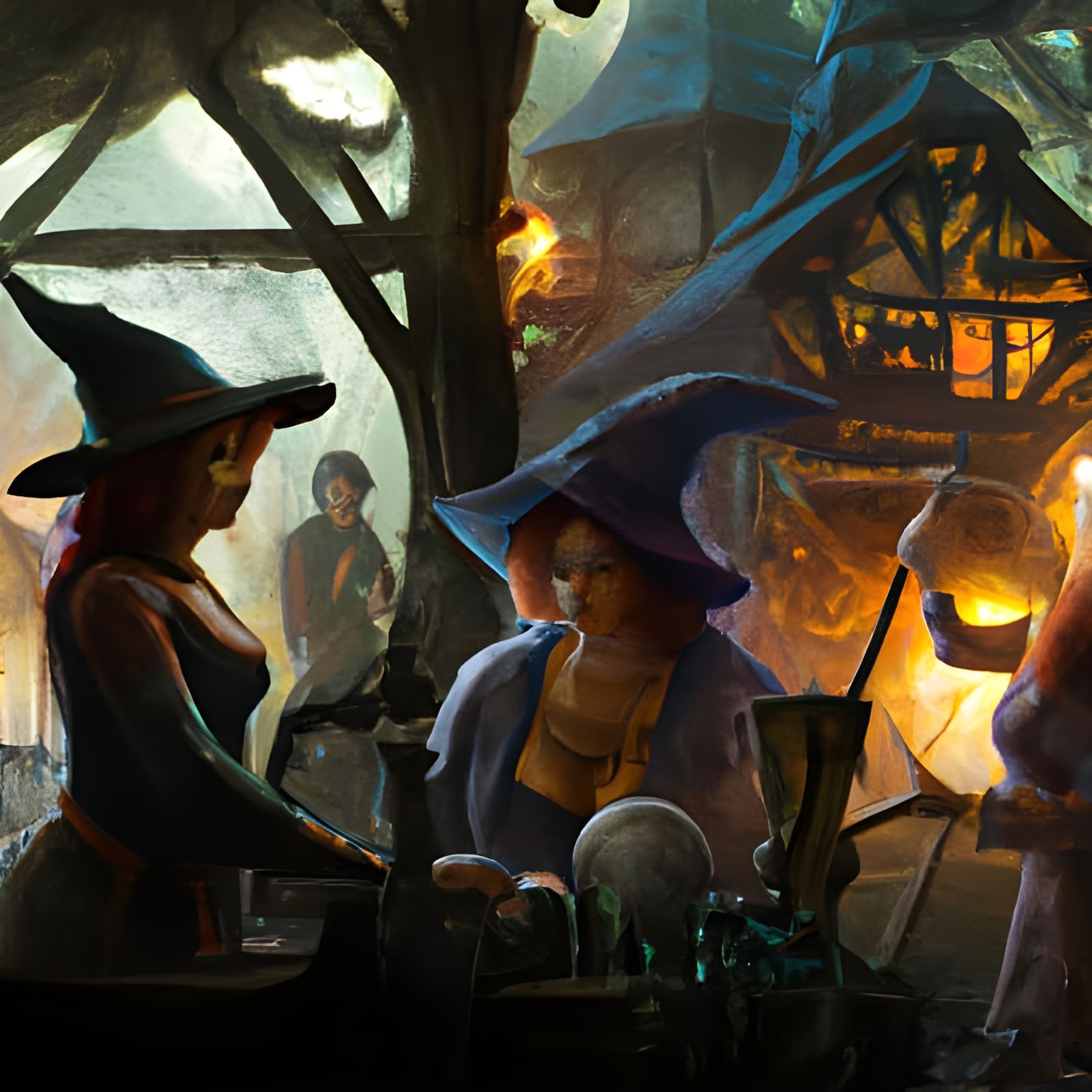 Dark Fantasy Witch Coven, Hyperdetailed Art