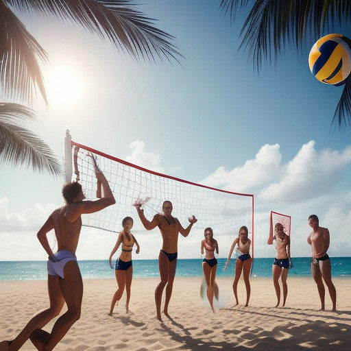 Hyperrealistic Beach Volley Scene