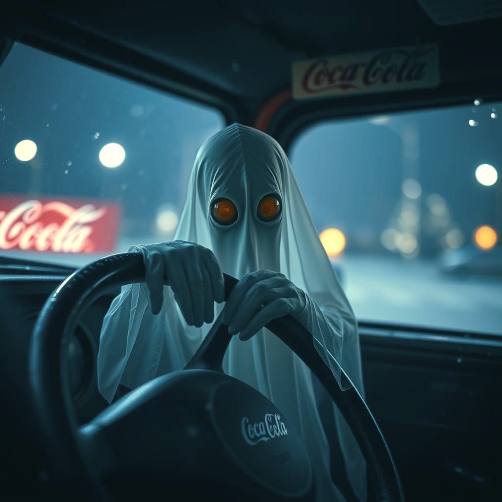 Ghostly Driver of Coca-Cola Xmas Truck