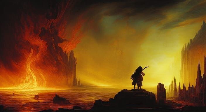 Majestic Goddess of Hell in Ominous Dark Fantasy