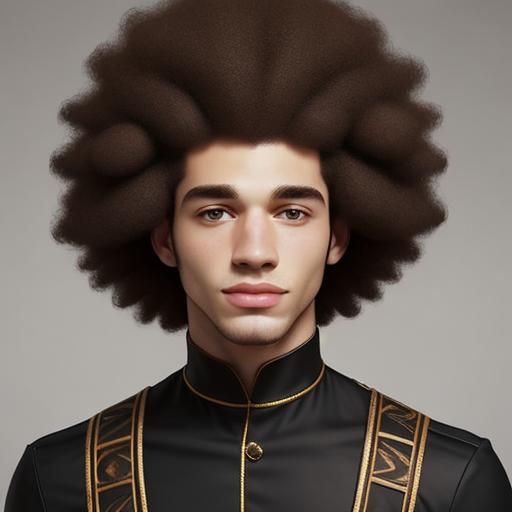 Adorable Boy with Afro Hairstyle