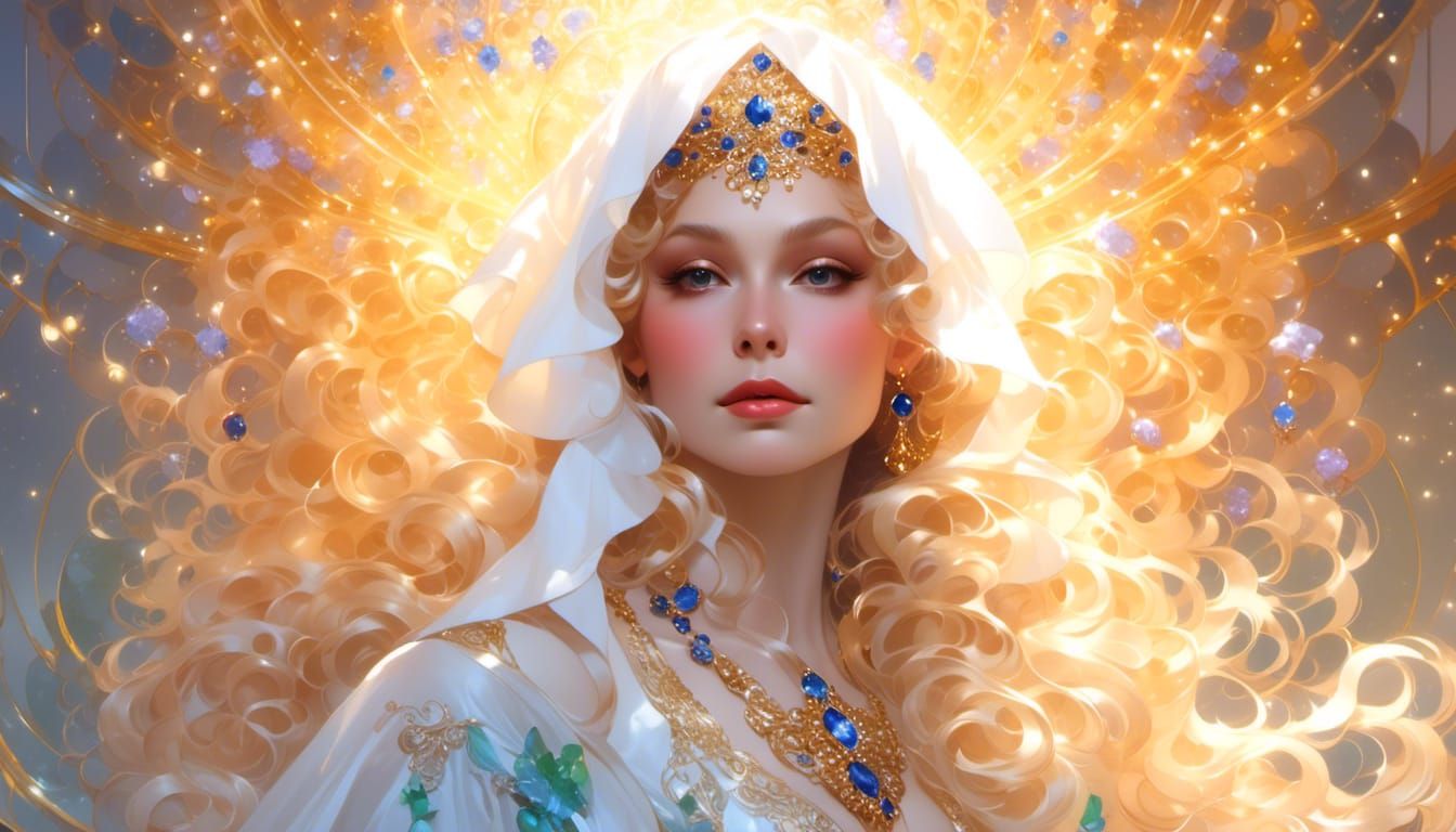 Rococo Lady in Jewels: Hyperdetailed Concept Art