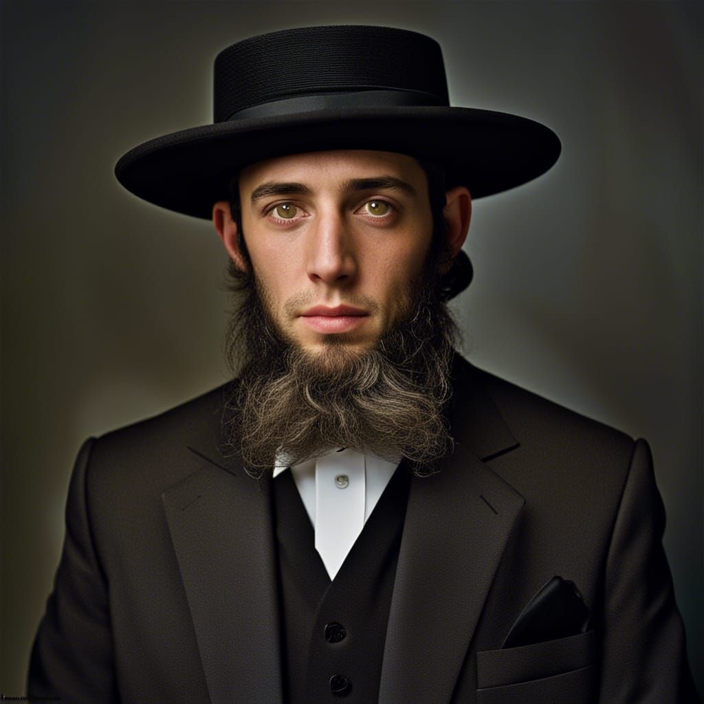Hasidic Wedding Portrait with Bokeh