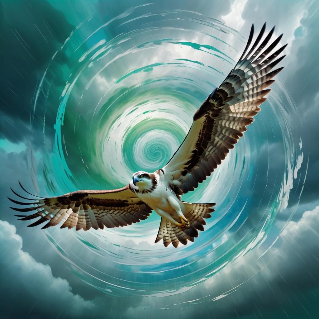 Weathercore Hawk Hurricane Double Exposure Art