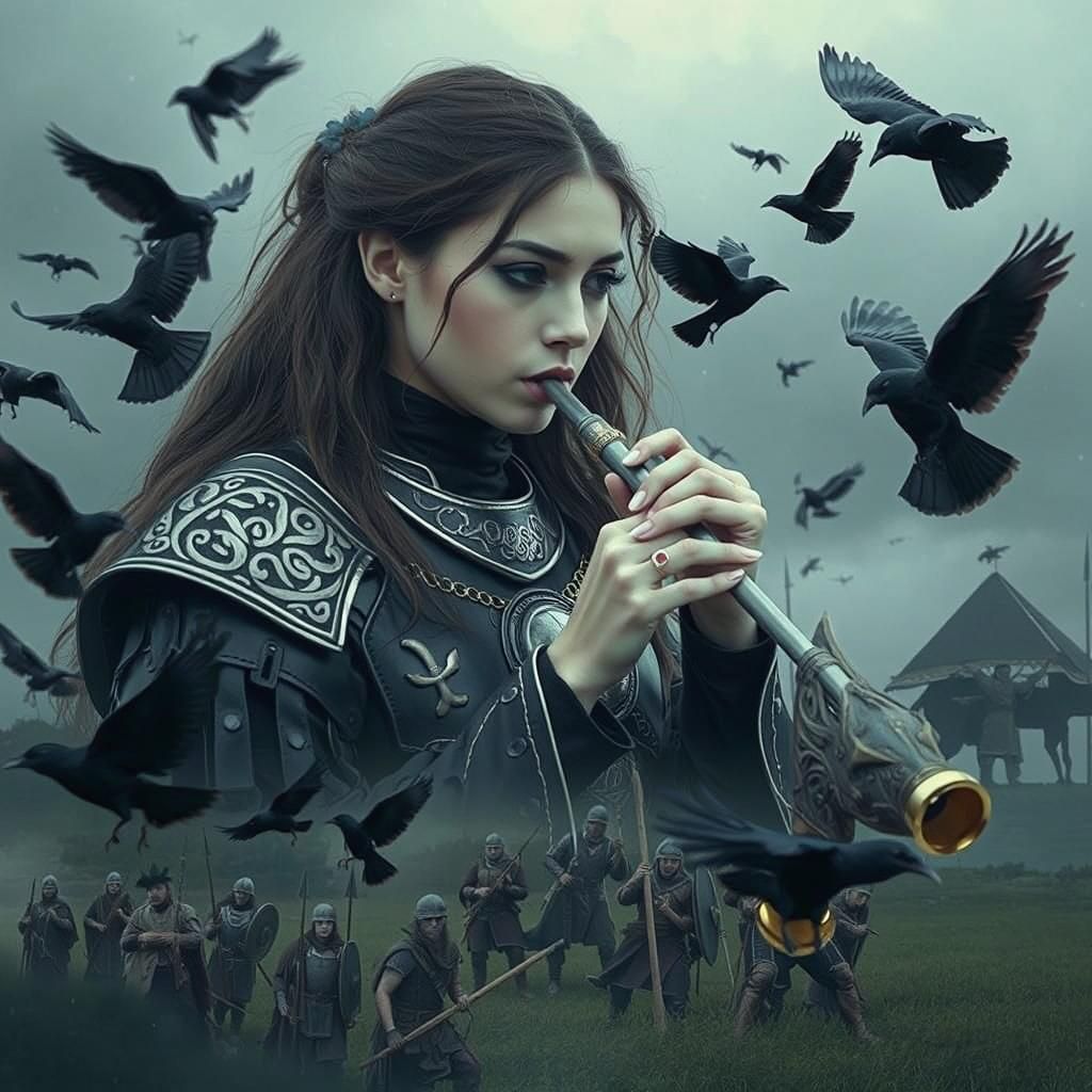 Celtic Goddess of War Double Exposure Image