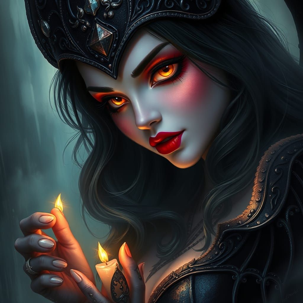 Elvira Mistress of Darkness: Ethereal Fantasy Portrait