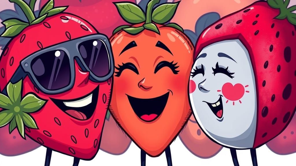 Whimsical Friends Gather in Vibrant, Quirky Style