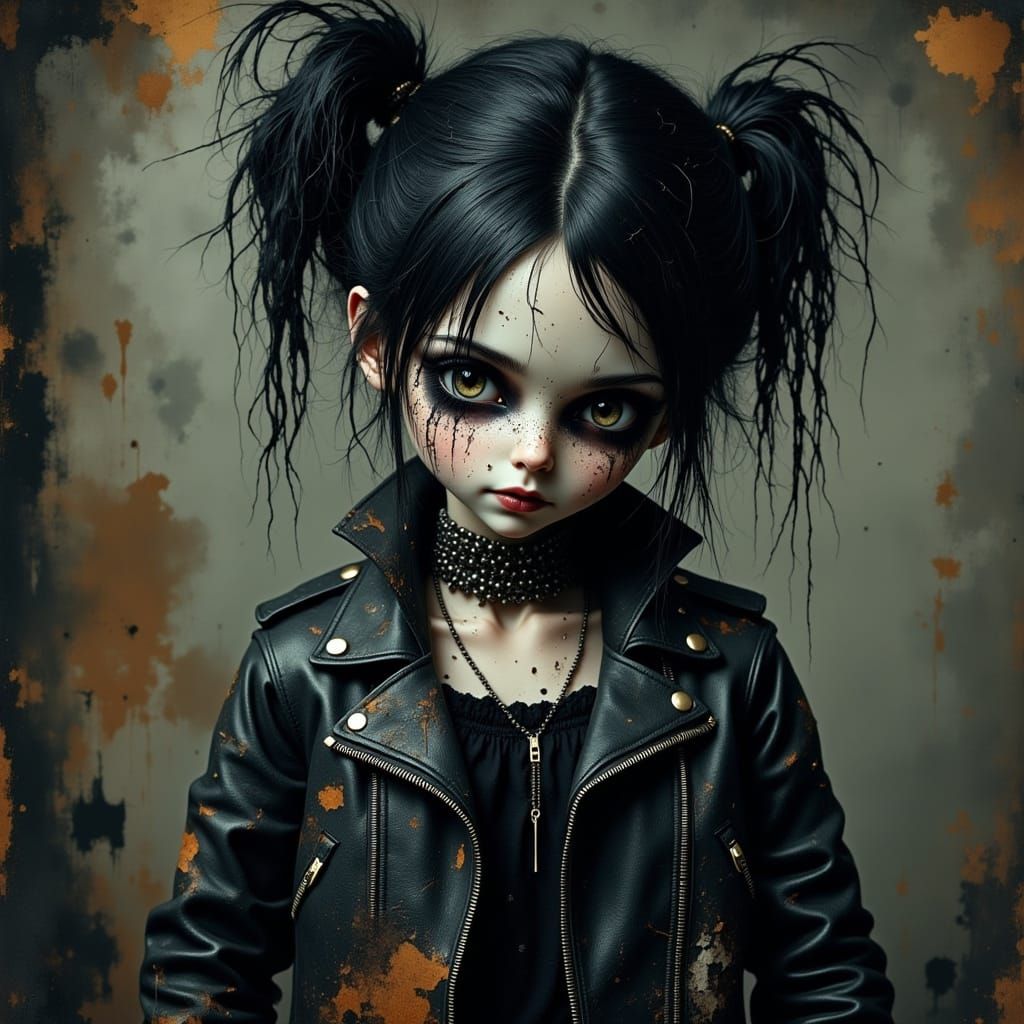 Creepy Punk Doll in Dark Fantasy Style