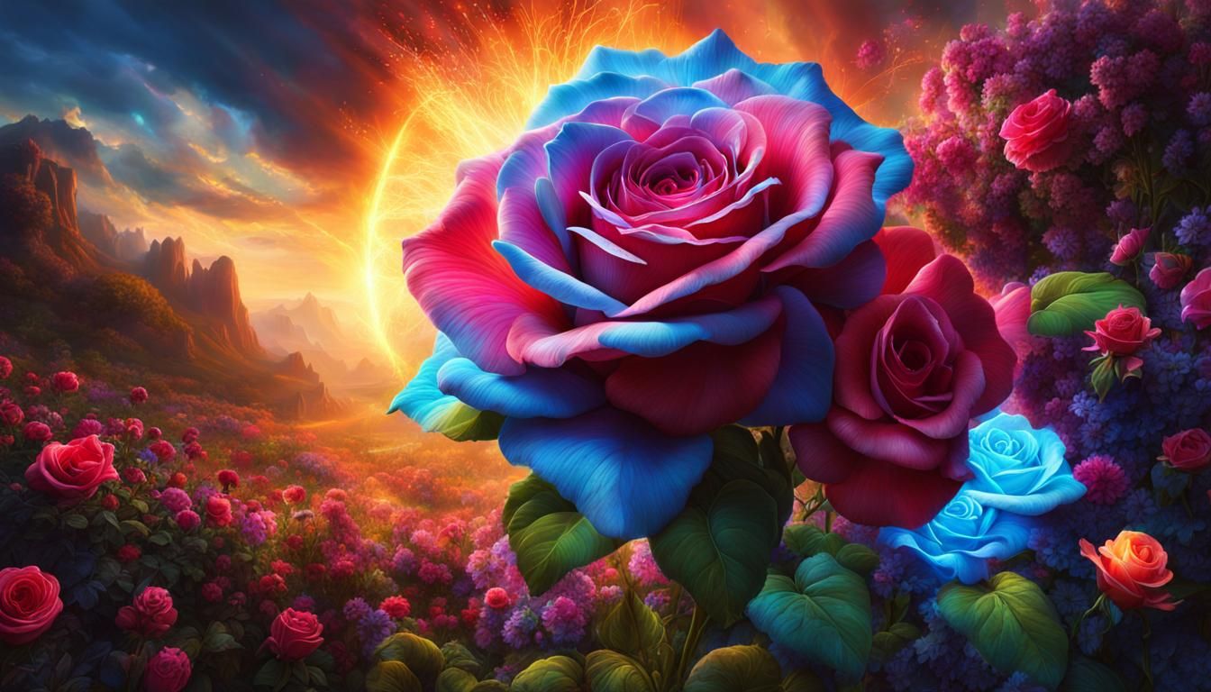 Bioluminescent Flowers Celebrate a Birthday in Digital Art