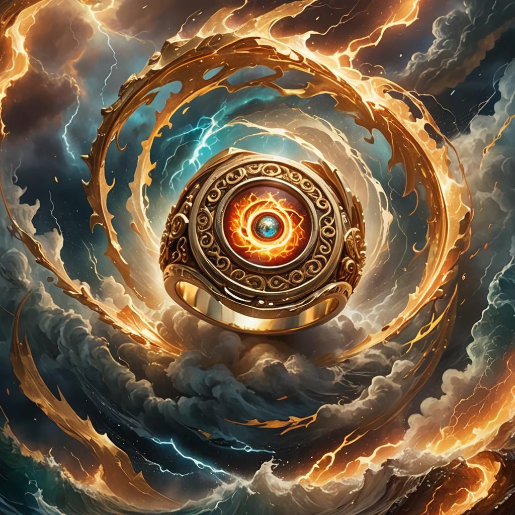 Elemental Ring of Power in High Fantasy Style