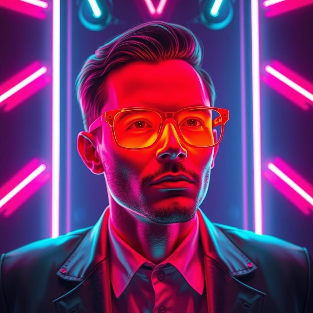 Electric Max Headroom Show in Neon Lights