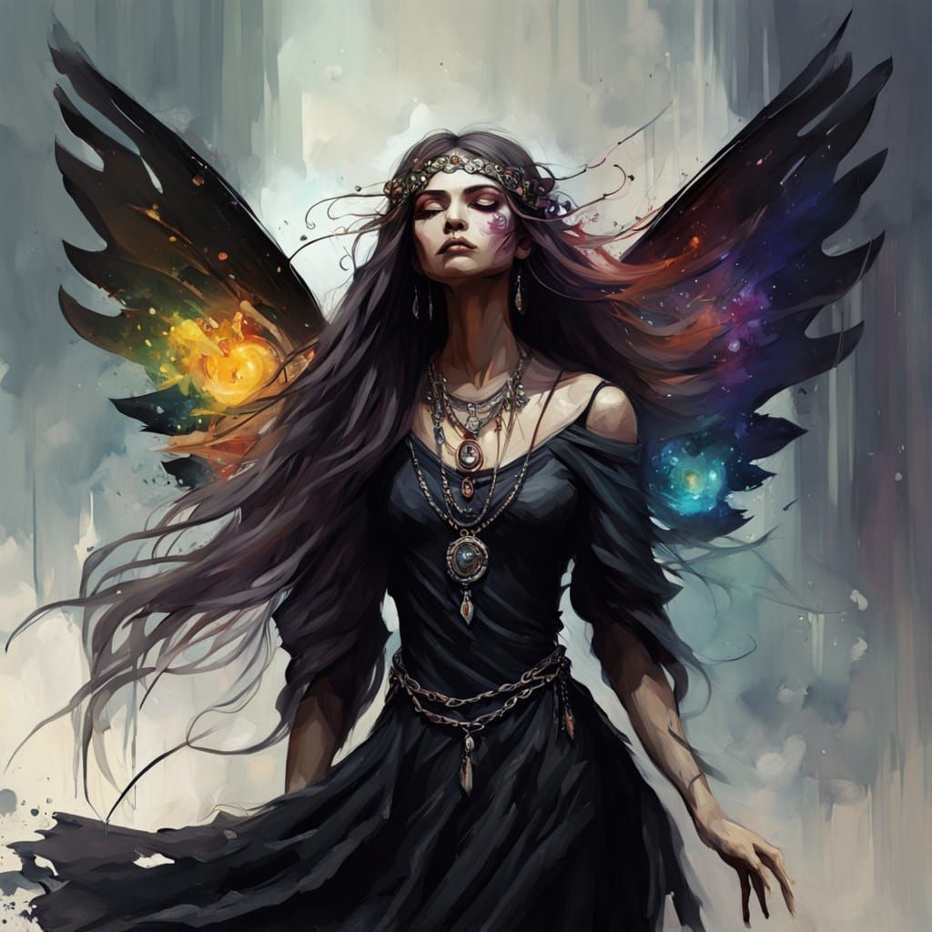 Captivating Fairy with Chains in Matte Painting