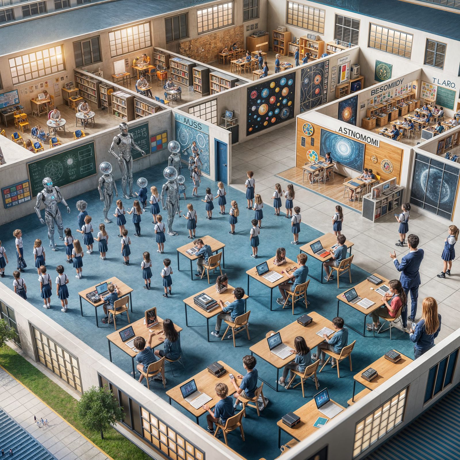 Futuristic Middle School Blends Human and AI Learning