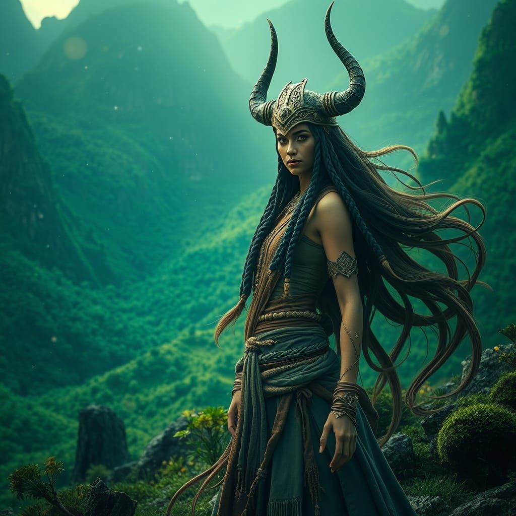 Ki: The Earth Goddess in a Lush Landscape