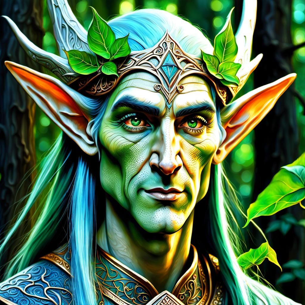 Enchanting Elf Portrait in Magical Woodlands