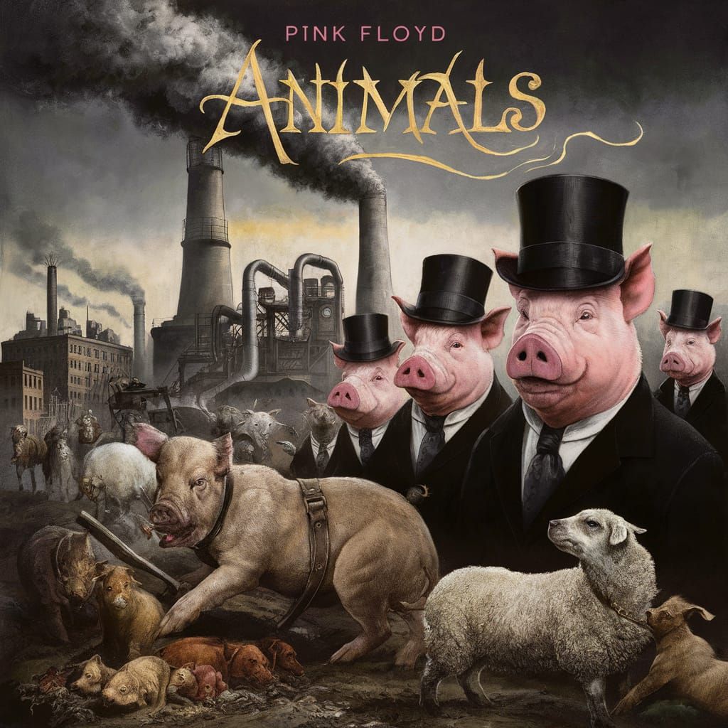 Dystopian Album Cover: Animals of the Industrial Revolution