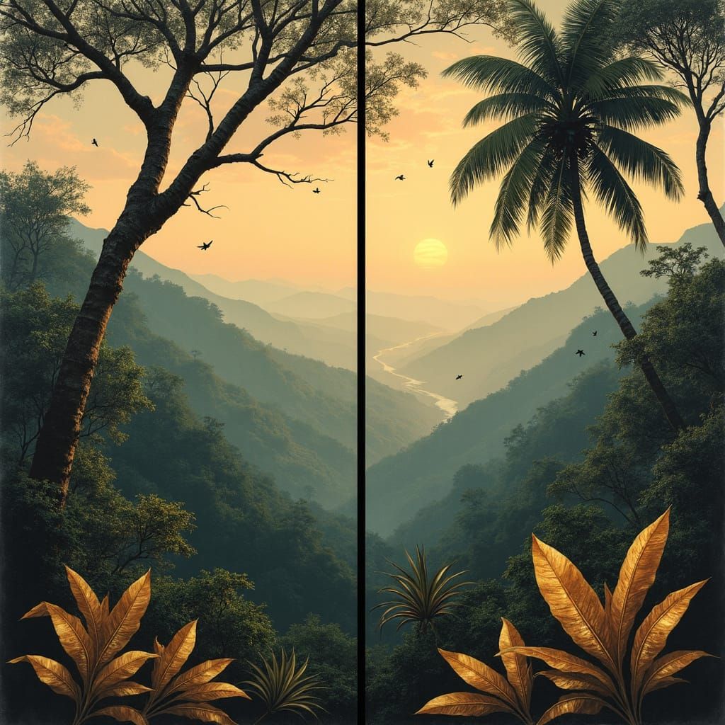 Asymmetric Indochine Morning Landscape