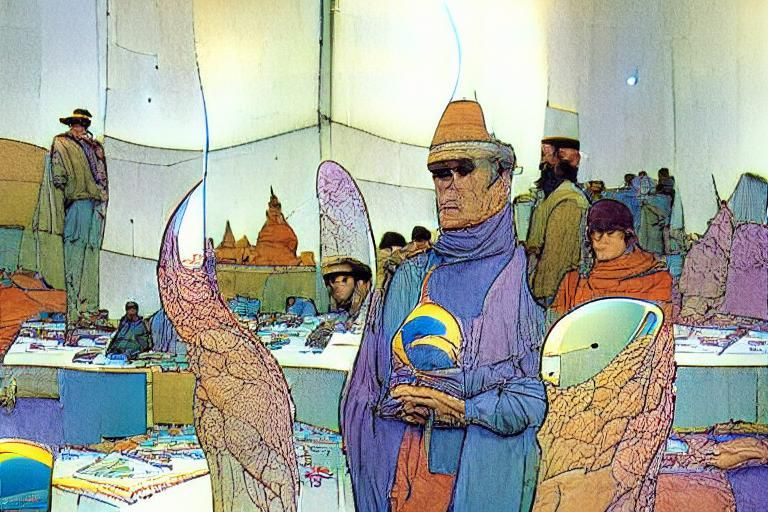 Moebius Inspired Surreal Landscape Illustration