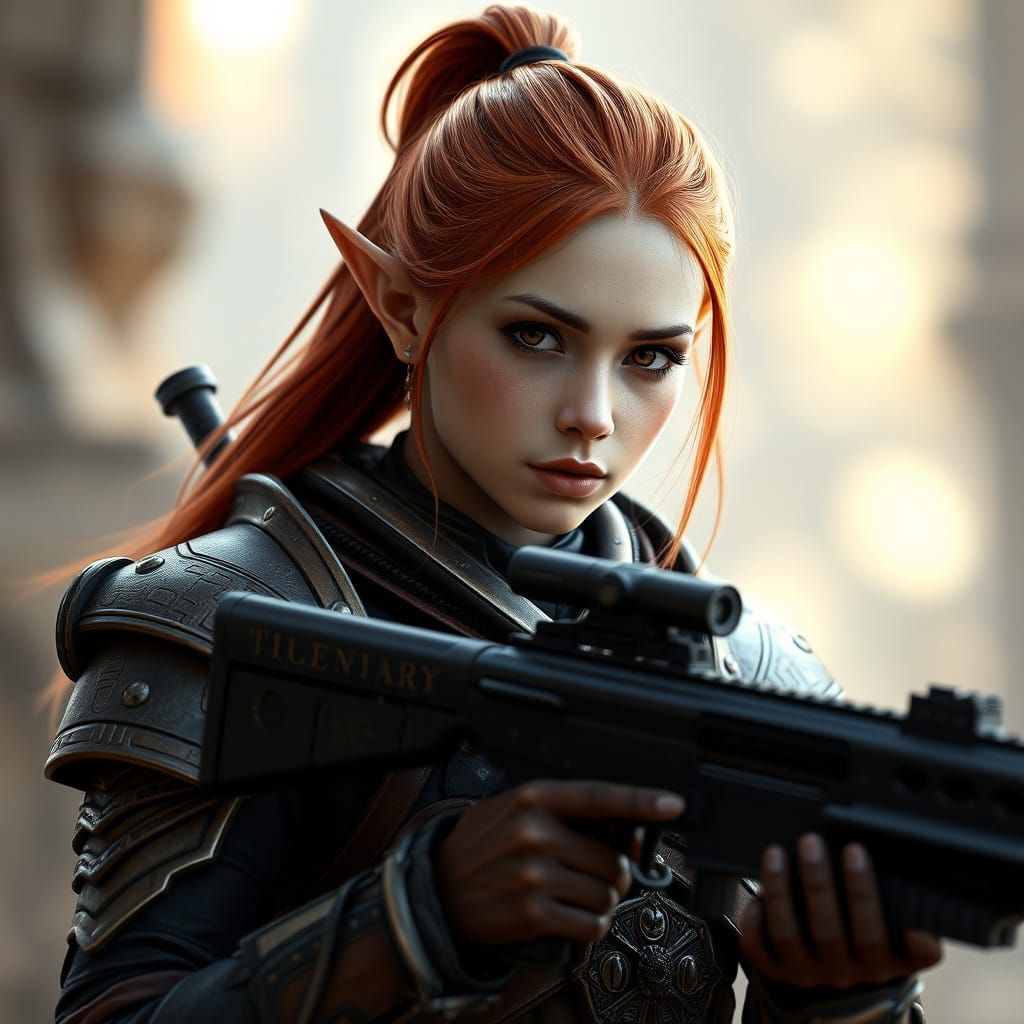 Elegant Eldar Warrior in Grim Darkness