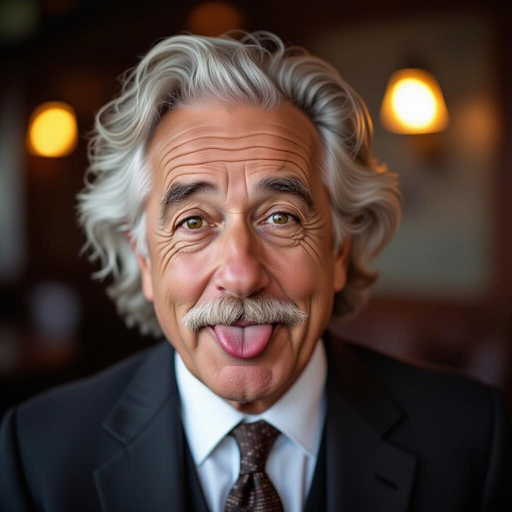 Einstein Portrait in Gritty, Moody, Vibrant Style