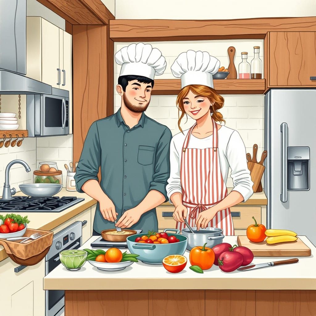 Love in the Kitchen: A Young Couple's Culinary Adventure