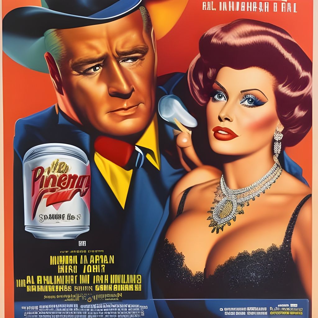 Ginger Grant Kisses a Can in Psychedelic Pop Art