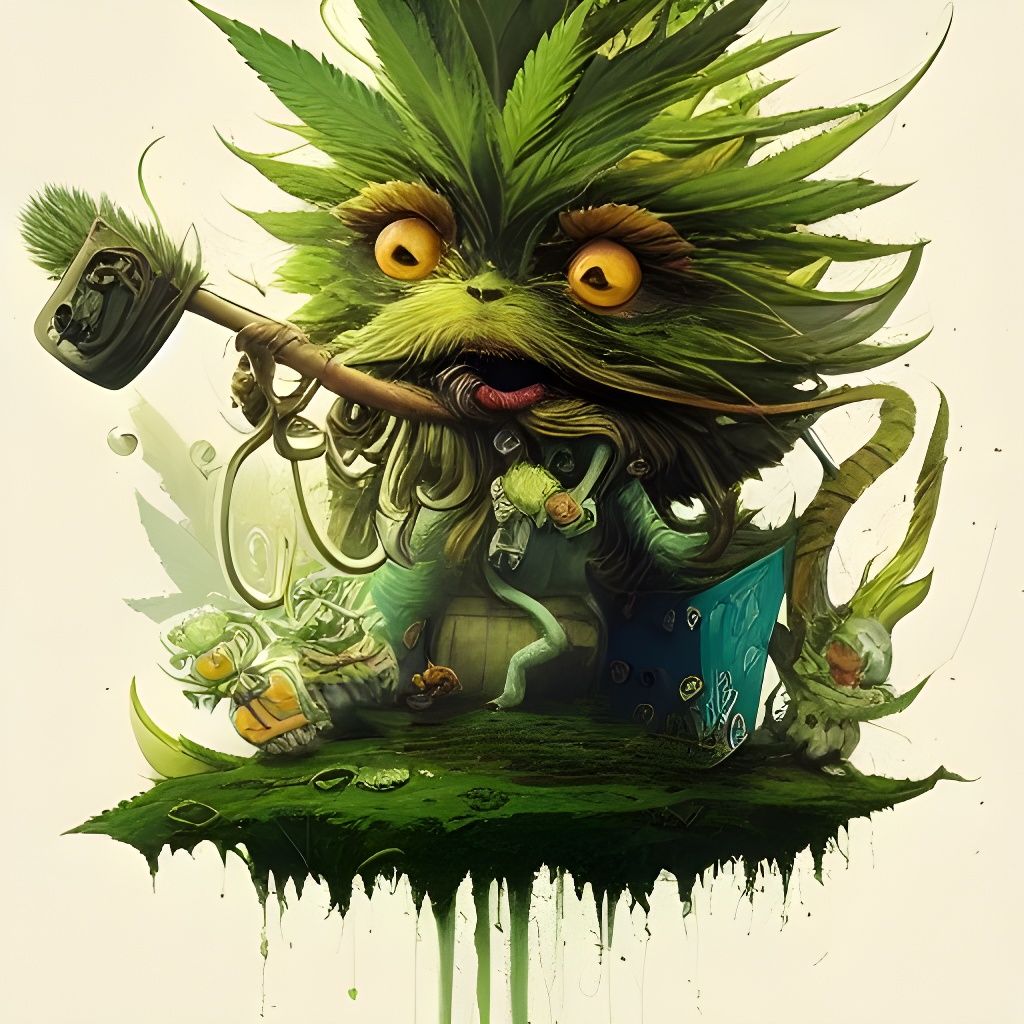 Cute little cannabis spirit