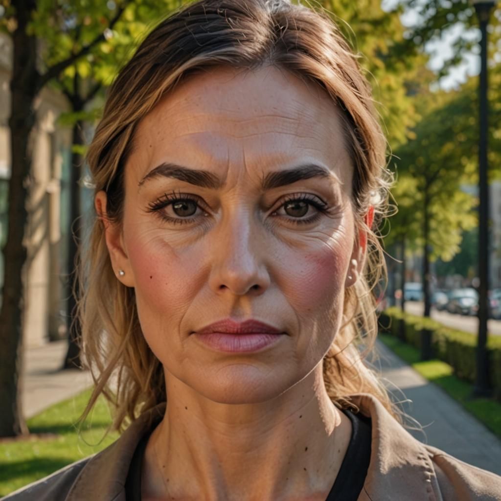 Realistic Portrait of an Elderly Woman