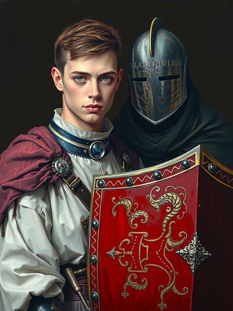 Emerald Knight in Dark, Lavish Armor