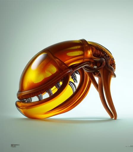 Xenomorph in Amber, Hyperrealistic Art Photography