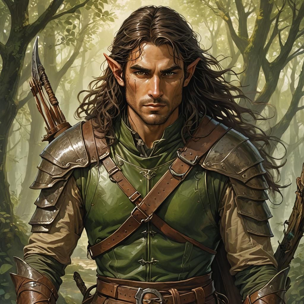 Mysterious Half-Elf Archer in Emerald Forest