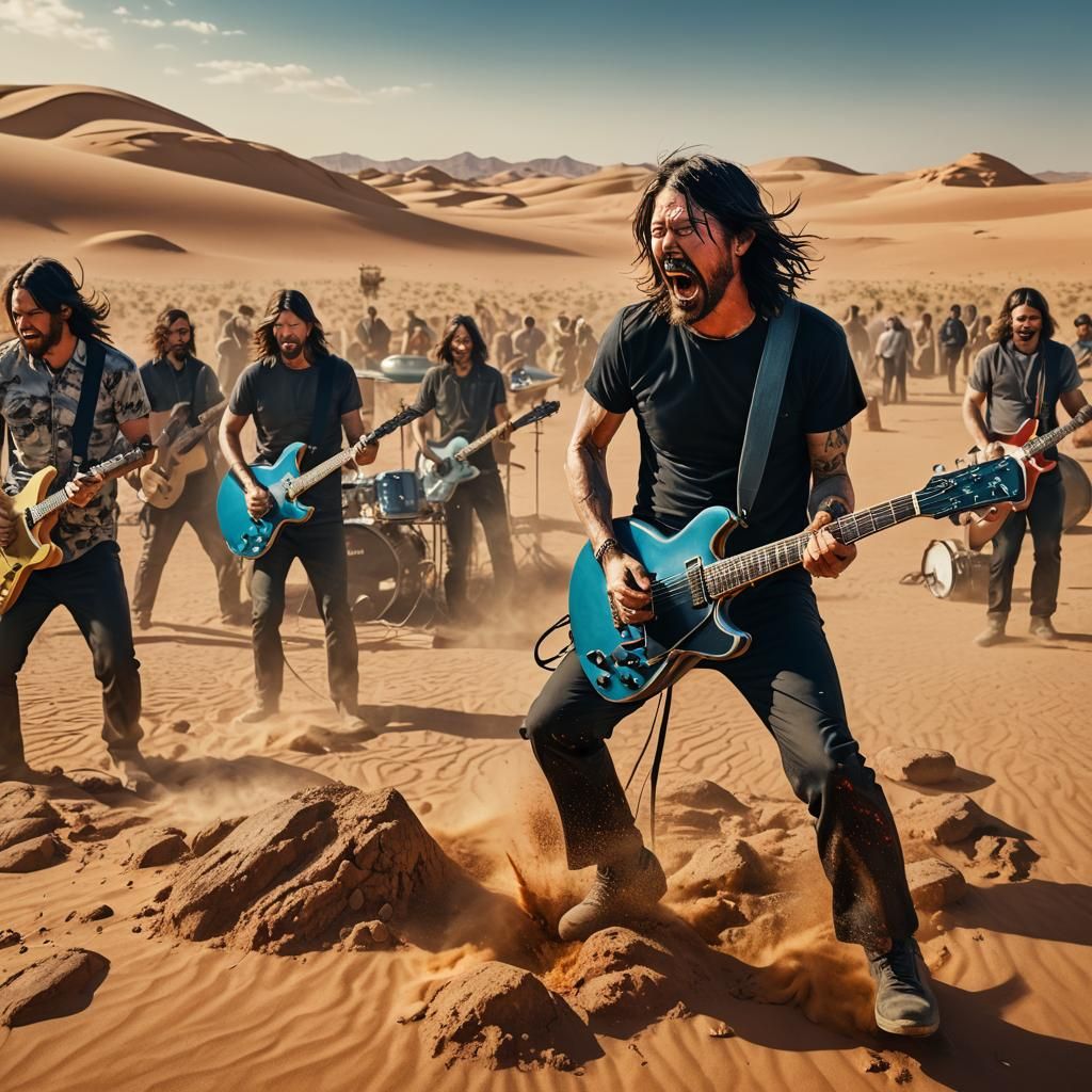 Foo Fighters Gig in Sahara with Devil