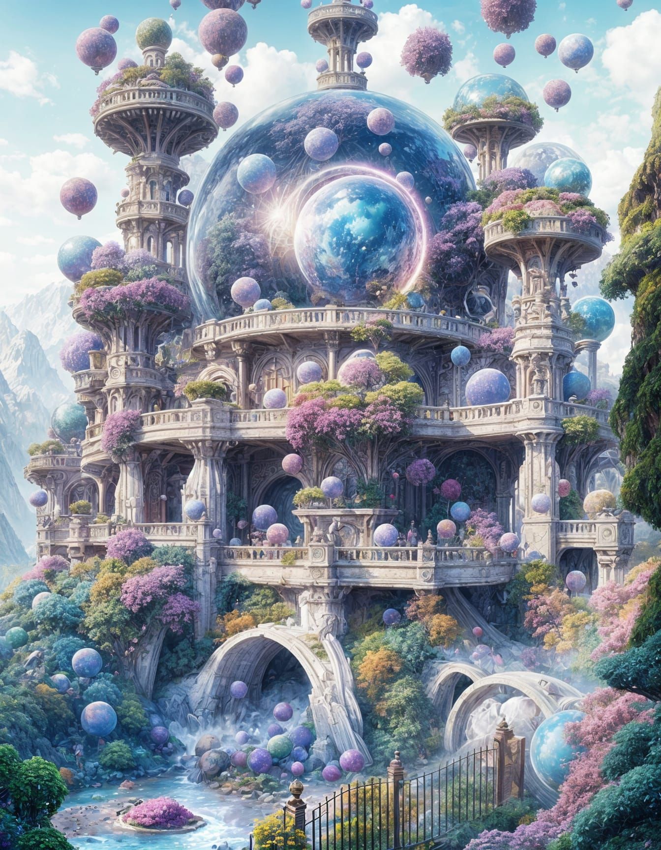 Whimsical Bokeh Spheres of Nature's Paradise