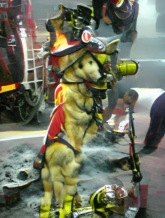 Cartoon Dalmatian Dog Firefighter