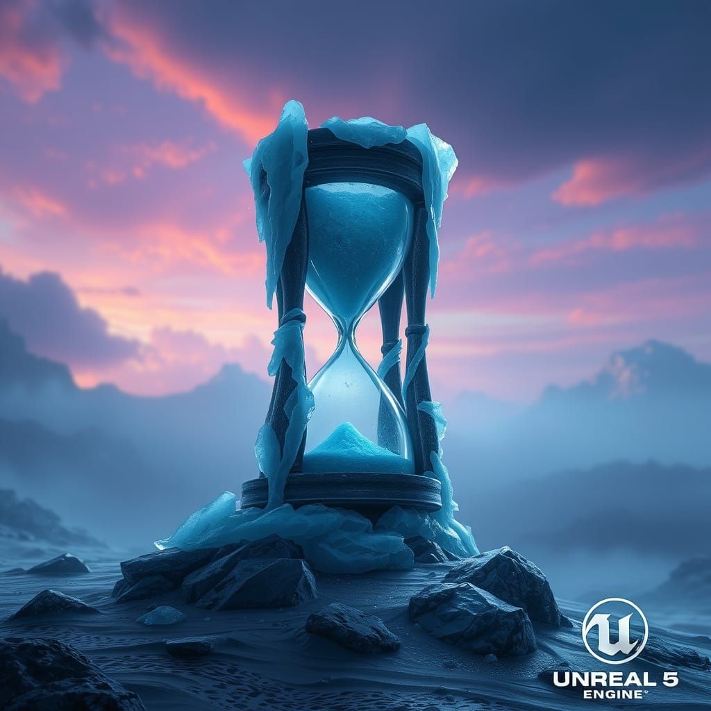 Enchanted Hourglass in Frozen Splendor