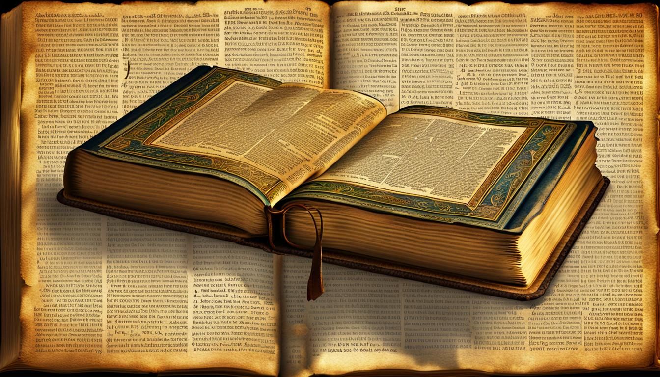Vibrant Open Bible with Intricate Details