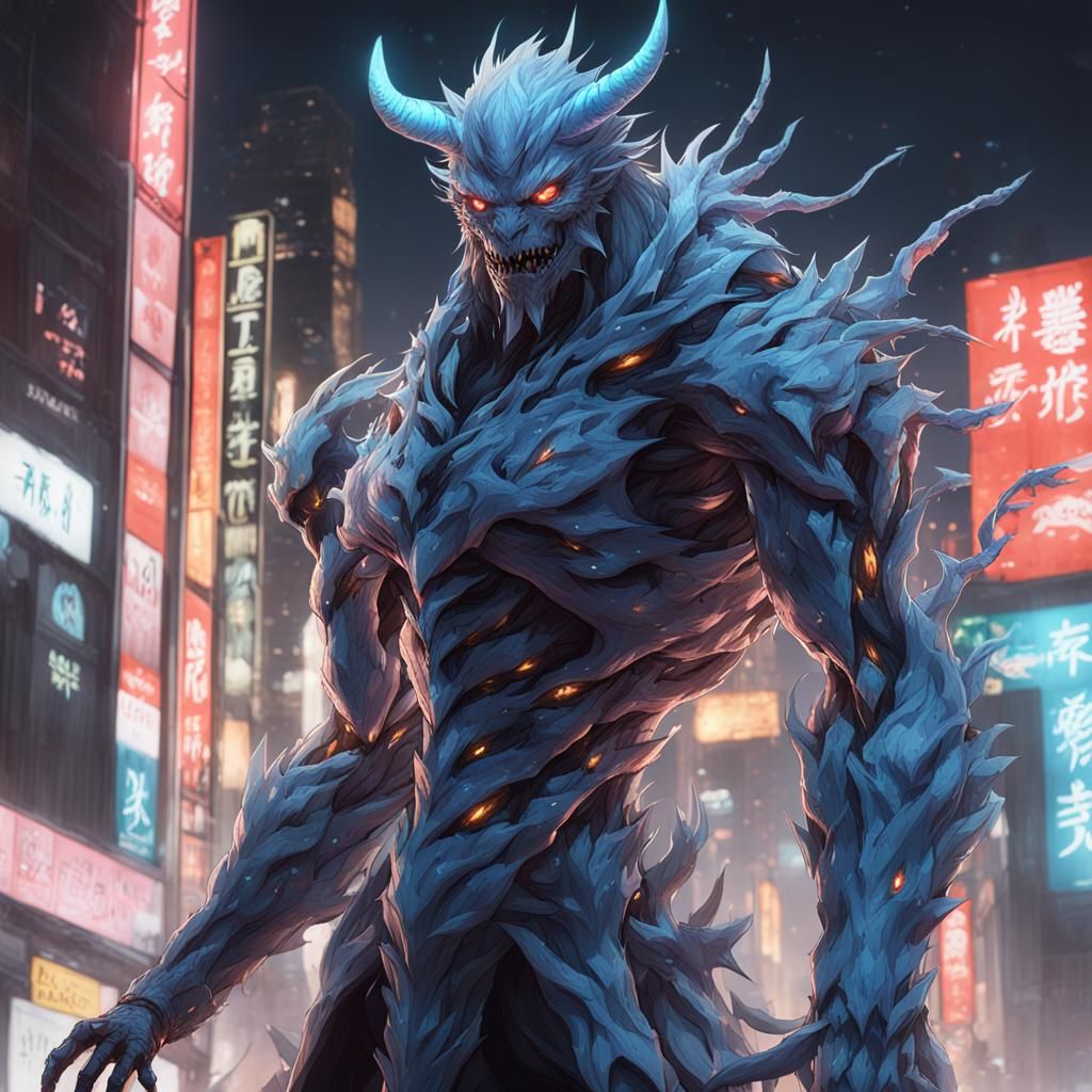 Ethereal Anime Monster Stalks Modern Streets