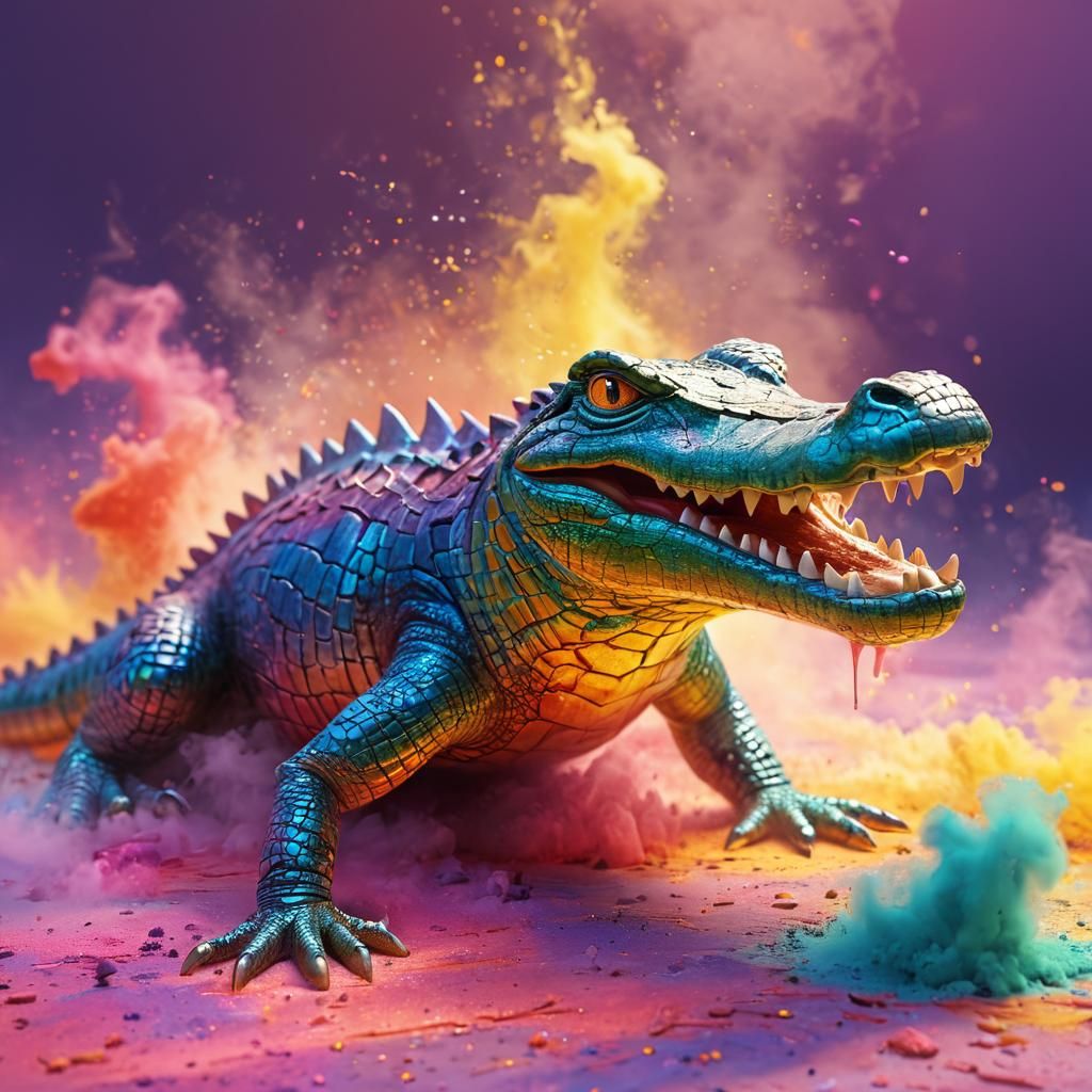 Crystal Crocodile in Holi Smoke: Pixar Concept Art
