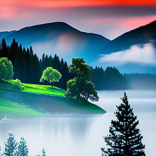 Picturesque Lake Scene with Bokeh: Professional Photography